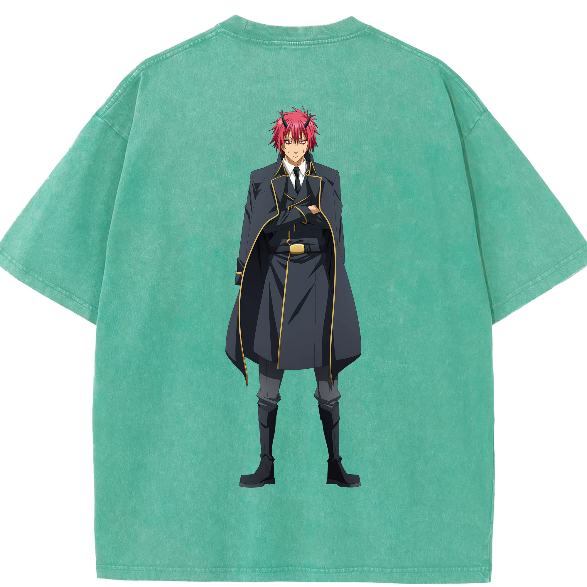 （画像用） 転スラ Regarding Reincarnated to Slime 綿100% ヴィンテージ風 半袖Tシャツ（背面プリント）
